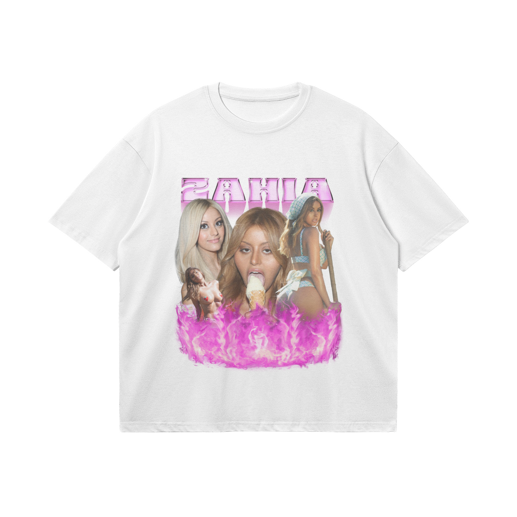 T-shirt blanc oversize imprimé Zahia Dehar